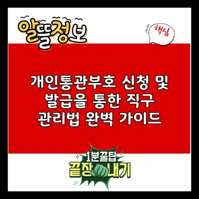 개인통관부호 신청 및 발급을 통한 직구 관리법 완벽 가이드