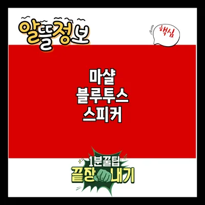 마샬 블루투스 스피커