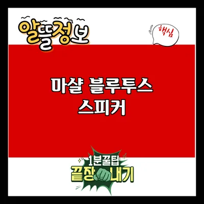 마샬 블루투스 스피커