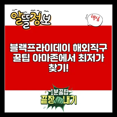 블랙프라이데이 해외직구 꿀팁: 아마존에서 최저가 찾기!