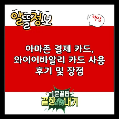 아마존 결제 카드, 와이어바알리 카드 사용 후기 및 장점