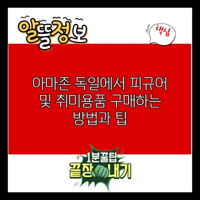 아마존 독일에서 피규어 및 취미용품 구매하는 방법과 팁