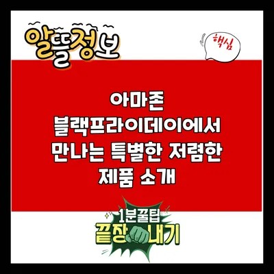 아마존 블랙프라이데이에서 만나는 특별한 저렴한 제품 소개