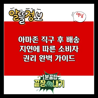 아마존 직구 후 배송 지연에 따른 소비자 권리 완벽 가이드