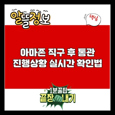 아마존 직구 후 통관 진행상황 실시간 확인법