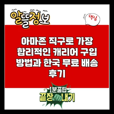 아마존 직구로 가장 합리적인 캐리어 구입 방법과 한국 무료 배송 후기