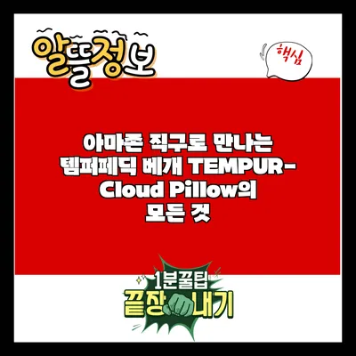 아마존 직구로 만나는 템퍼페딕 베개 TEMPUR-Cloud Pillow의 모든 것