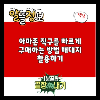 아마존 직구를 빠르게 구매하는 방법: 배대지 활용하기