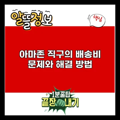 아마존 직구의 배송비 문제와 해결 방법