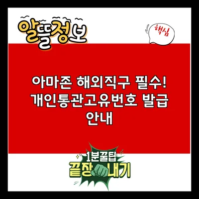 아마존 해외직구 필수! 개인통관고유번호 발급 안내