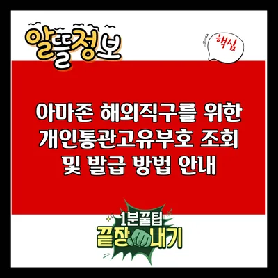 아마존 해외직구를 위한 개인통관고유부호 조회 및 발급 방법 안내