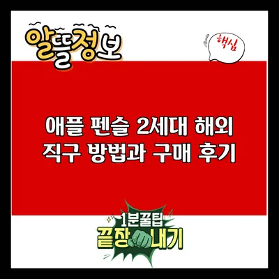 애플 펜슬 2세대 해외 직구 방법과 구매 후기