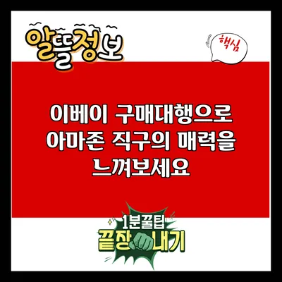 이베이 구매대행으로 아마존 직구의 매력을 느껴보세요