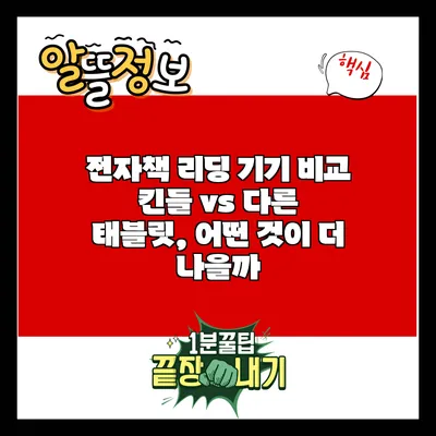 전자책 리딩 기기 비교: 킨들 vs 다른 태블릿, 어떤 것이 더 나을까?