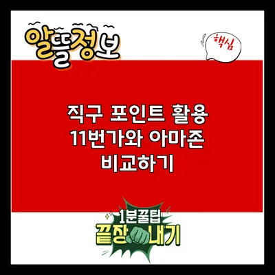 직구 포인트 활용: 11번가와 아마존 비교하기