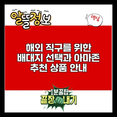 해외 직구를 위한 배대지 선택과 아마존 추천 상품 안내