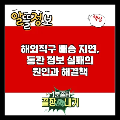 해외직구 배송 지연, 통관 정보 실패의 원인과 해결책