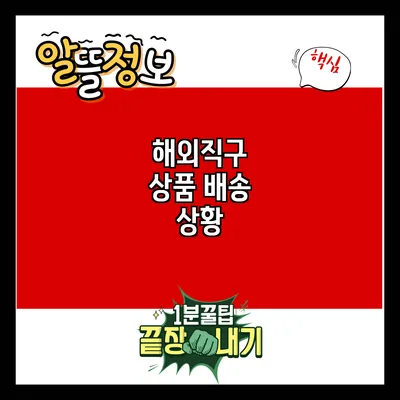 해외직구 상품 배송 상황