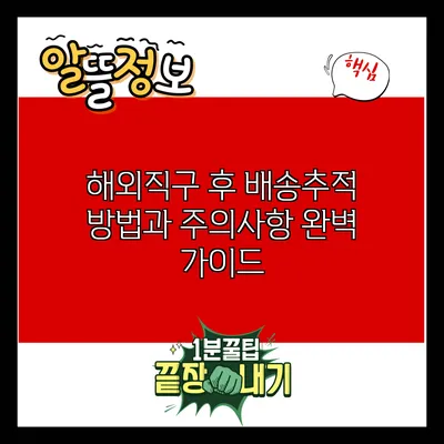 해외직구 후 배송추적 방법과 주의사항 완벽 가이드