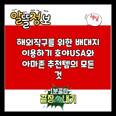 해외직구를 위한 배대지 이용하기: 호야USA와 아마존 추천템의 모든 것